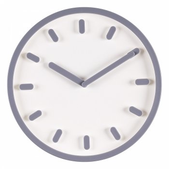 Часы настенные круг пластик 30*30 Классика белый+серый (10)