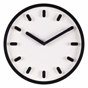 Часы настенные круг пластик 30*30 Классика белый+черный (10)