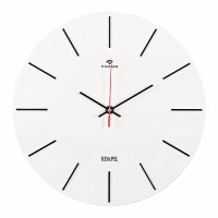 Часы настенные круг пластик d30 Классика корпус белый+чёрный Рубин (10)