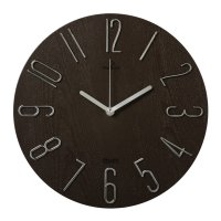 Часы настенные круг пластик d30 Классика корпус коричневый+серебро Рубин (1/10)
