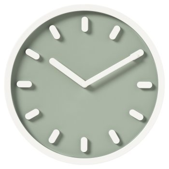 Часы настенные круг пластик d30 Классика корпус оливковый+белый Рубин (1/10)