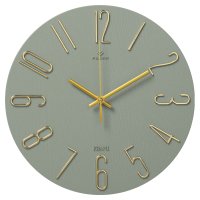 Часы настенные круг пластик d30 Классика корпус оливковый+золото Рубин (1/10)