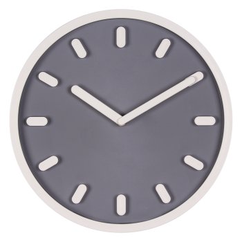 Часы настенные круг пластик d30 Классика корпус серый+белый Рубин (1/10)