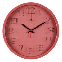 Часы настенные круг пластик d30 Классика корпус тёмно-розовый Рубин (1/10)