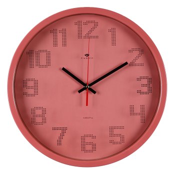 Часы настенные круг пластик d30 Классика корпус тёмно-розовый Рубин (1/10)