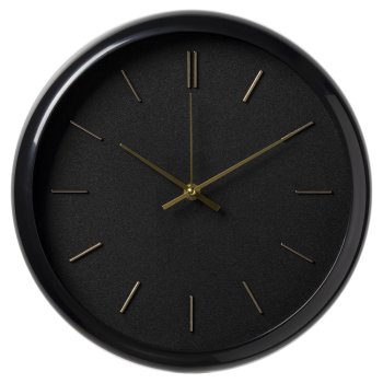 Часы настенные круг пластик d30 Классика корпус чёрный Рубин (1/10)