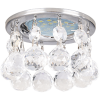 Светильник Ecola MR16 CR1002 GU5.3 Glass Стекло Круг с большими хруст. на прямом подвесе Прозрачный / Хром 84x90