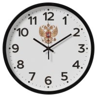 Часы настенные круг пластик d30 Россия корпус чёрный Рубин (1/10)
