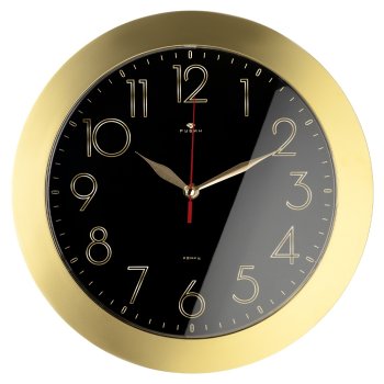 Часы настенные круг пластик d31 Классика корпус золотой Рубин (1/10)