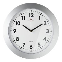 Часы настенные круг пластик d31 Классика корпус серебряный Рубин (1/10)