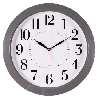Часы настенные круг пластик d38,5 Классика корпус серый Рубин (1/5)