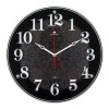 Часы настенные круг пластик d39 Классика с узором корпус чёрный Рубин (1/5)