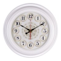 Часы настенные круг пластик d45,5 Плетение корпус белый Рубин (1/5)