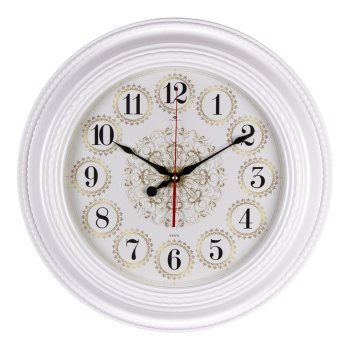 Часы настенные круг пластик d45,5 Плетение корпус белый Рубин (1/5)