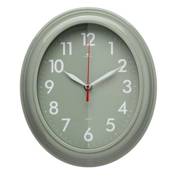 Часы настенные овал пластик 22,5*26,5 Легкость корпус оливковый Рубин (1/10)