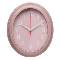 Часы настенные овал пластик 22,5*26,5 Легкость корпус розовый (10)
