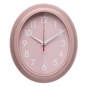 Часы настенные овал пластик 22,5*26,5 Легкость корпус розовый (10)