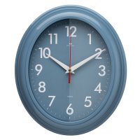 Часы настенные овал пластик 22,5*26,5 Легкость корпус синий (10)