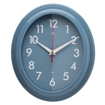 Часы настенные овал пластик 22,5*26,5 Легкость корпус синий (10)