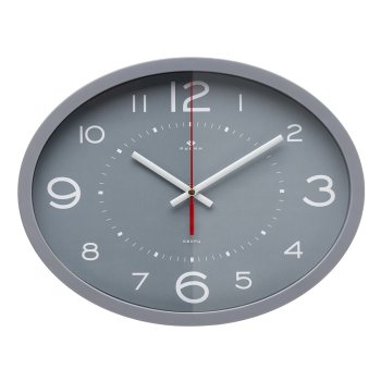 Часы настенные овал пластик 22,5*29 Классика корпус серый Рубин (1/10)