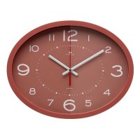 Часы настенные овал пластик 22,5*29 Классика корпус красный (10)