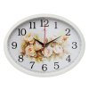 Часы настенные овал пластик 22,5*29 Цветы, пастель корпус белый Рубин (1/10)