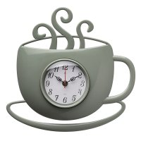 Часы настенные чашка с дымком пластик 31,5*30,5 Классика корпус оливковый Рубин (1/10)