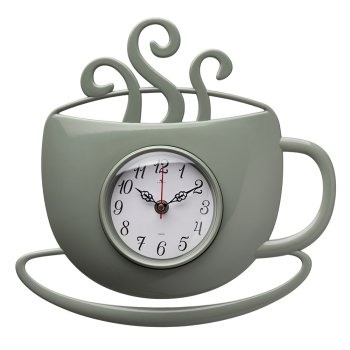 Часы настенные чашка с дымком пластик 31,5*30,5 Классика корпус оливковый Рубин (1/10)