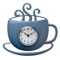 Часы настенные чашка с дымком пластик 31,5*30,5 Классика корпус синий Рубин (1/10)