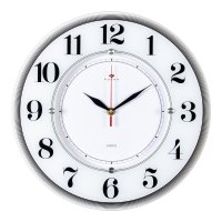 Часы настенные круг стекло d34 Классика корпус белый Рубин (1/10)
