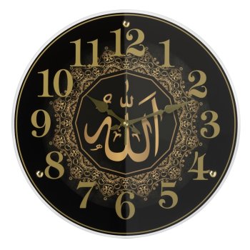 Часы настенные круг стекло d39 Аллах корпус чёрный Рубин (1/5)