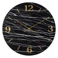 Часы настенные круг стекло d39 Текстура камня открытая стрелка Рубин (1/5)