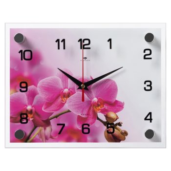 Часы настенные 21 Век стекло 20*26 "Розовая Орхидея" (1/10)