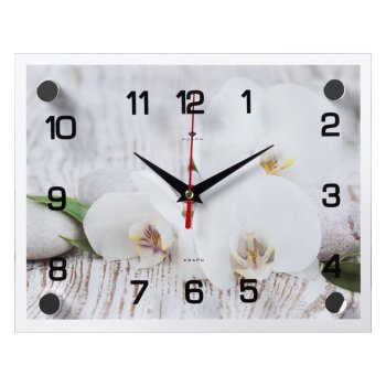 Часы настенные 21 Век стекло 20*26 "Спа. Белые орхидеи" (1/10)