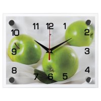 Часы настенные стекло 20*26 Яблоки зеленые (1/10)