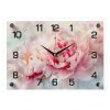 Часы настенные стекло 25*35 Розовые пионы Рубин (1/10)