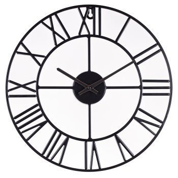 4022-001 (5)  Часы настенные из металла, d=40 см, черный "Лофт"