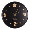 Часы настенные круг металл 27*27 Время для кофе чёрный (1/10)