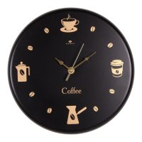 Часы настенные круг металл 27*27 Время для кофе чёрный (1/10)