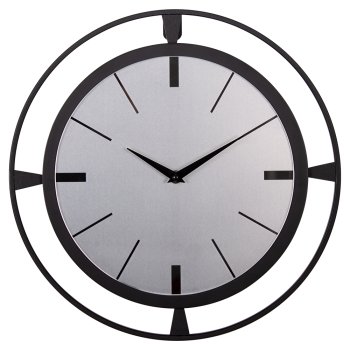 Часы настенные Рубин круг металл+зеркало d35 Мгновение МДФ открытая стрелка чёрный (1)