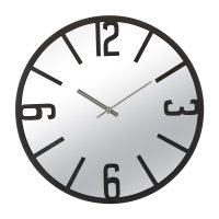 Часы настенные Рубин круг металл+зеркало d40 Моменты открытая стрелка чёрный (1/5)