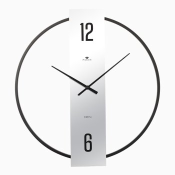 Часы настенные Рубин круг металл+зеркало d50 Отражение 1 открытая стрелка чёрный (1/3)