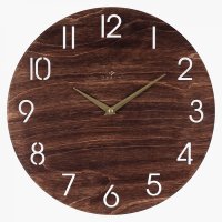 3503-001 (10) Часы настенные деревянные, d=35см, открытая стрелка,  "Классика"  Рубин