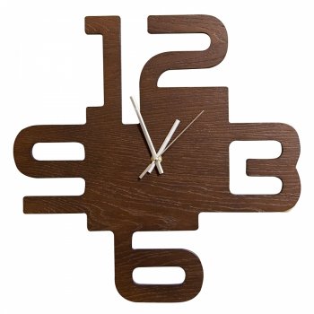 Часы настенные дерево МДФ 38*38 Wood открытые стрелки венге (1/10)