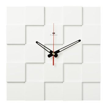 Часы настенные квадрат МДФ 29*29 корпус белый Мозаика 1 Рубин (1/10)