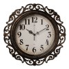 Часы настенные круг ажурный пластик d40,5 Классика корпус чёрный с бронзой Рубин (1/5)