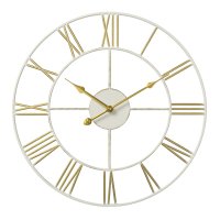 Часы настенные круг пластик d45,5 Классика открытая стрелка корпус белый с золотом Рубин (1/5)