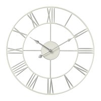 Часы настенные круг пластик d45,5 Классика открытая стрелка корпус белый с серебром Рубин (1/5)