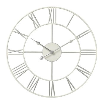 Часы настенные круг пластик d45,5 Классика открытая стрелка корпус белый с серебром Рубин (1/5)