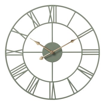 Часы настенные круг пластик d45,5 Классика открытая стрелка корпус оливковый Рубин (1/5)